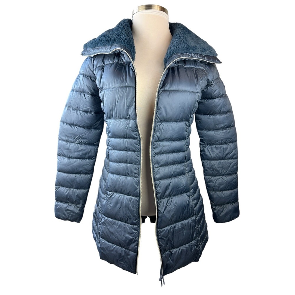 Save The Duck Iris Puffer Coat Quilted Ultra Light Jacket Small Faux Fur Collar - Picture 14 of 15